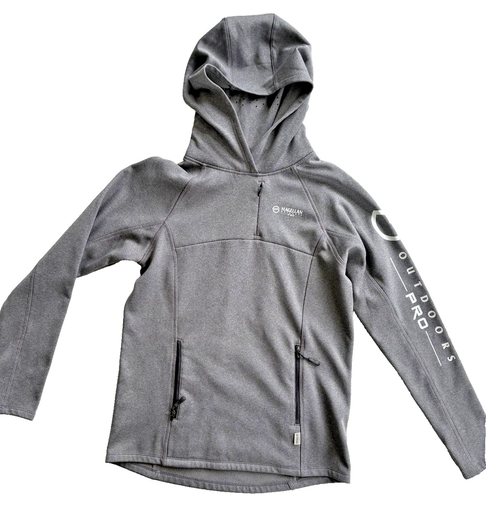Womens Magellan Outdoors Pro Angler Gaiter Hoodie Gray XS Boyfriend Fit